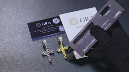 S925 Moissanite Pico Harvey Cross Pendant - Different Drips