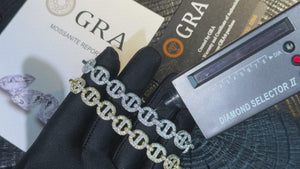 S925 Moissanite Iced Mariner-Link Bracelet - Different Drips