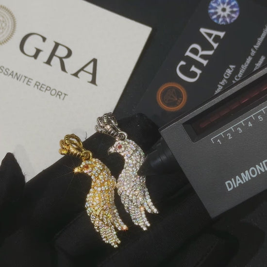 Iced Moissanite Eagle Pendant - Different Drips