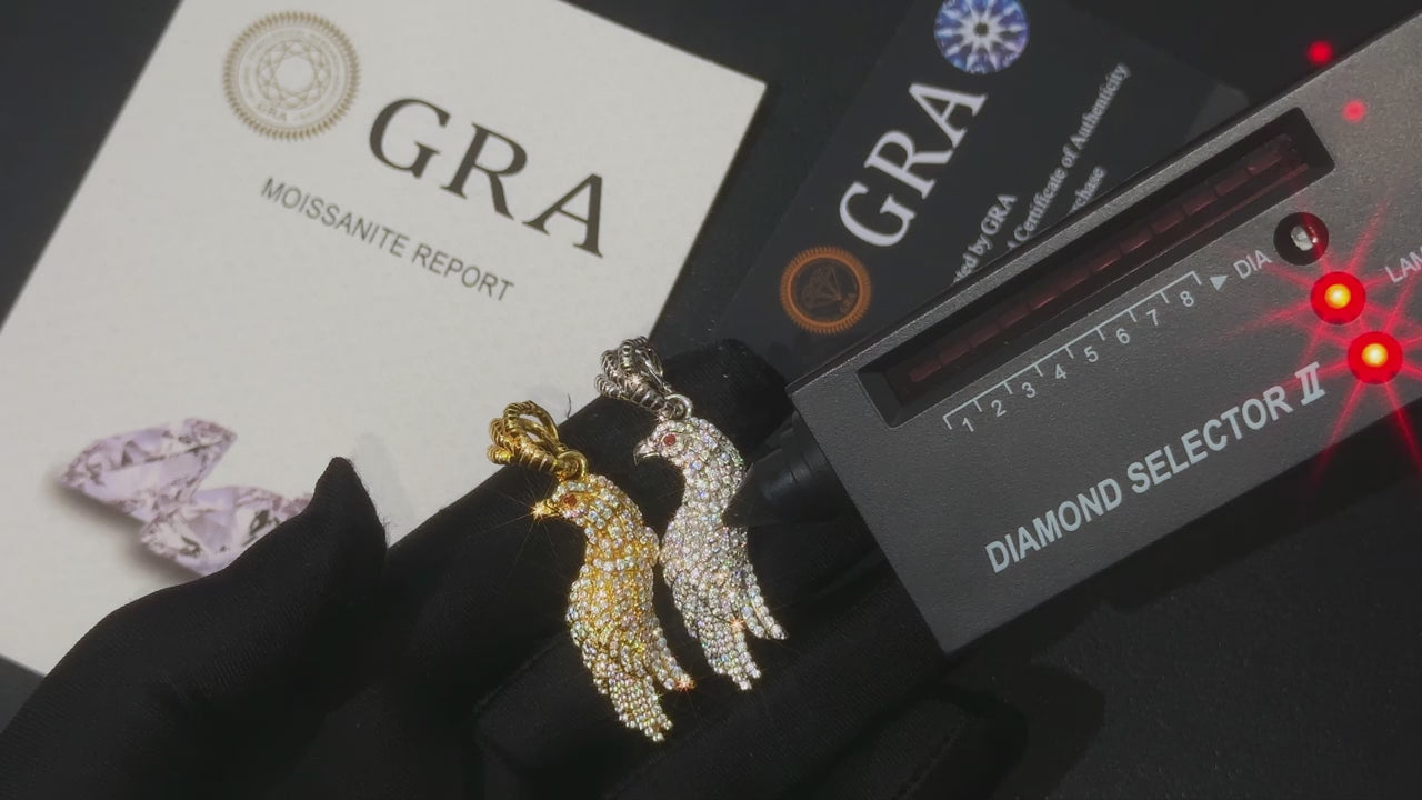 Iced Moissanite Eagle Pendant - Different Drips