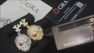 Iced Out Moissanite Skull Pendant - Different Drips