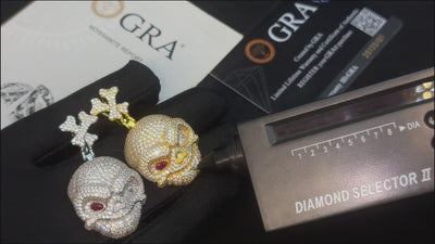 Iced Out Moissanite Skull Pendant - Different Drips