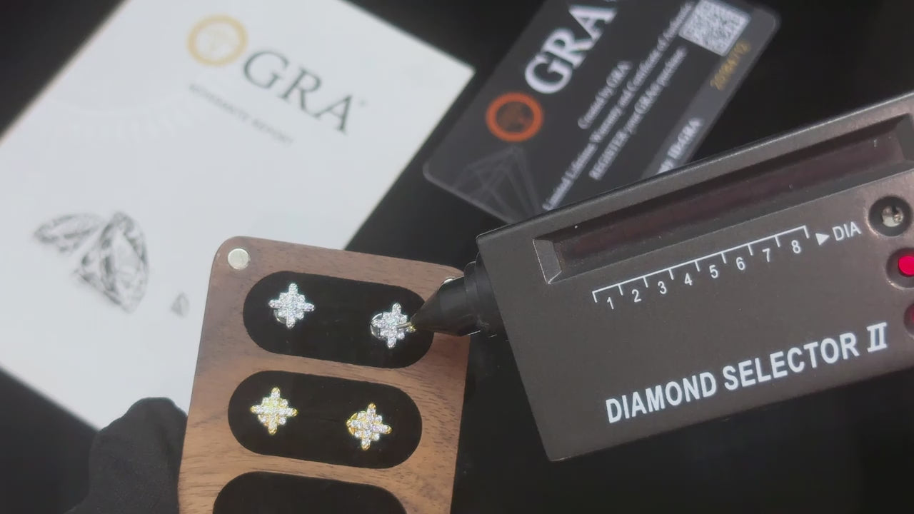 S925 Moissanite XO Cluster Stud Earrings - Different Drips