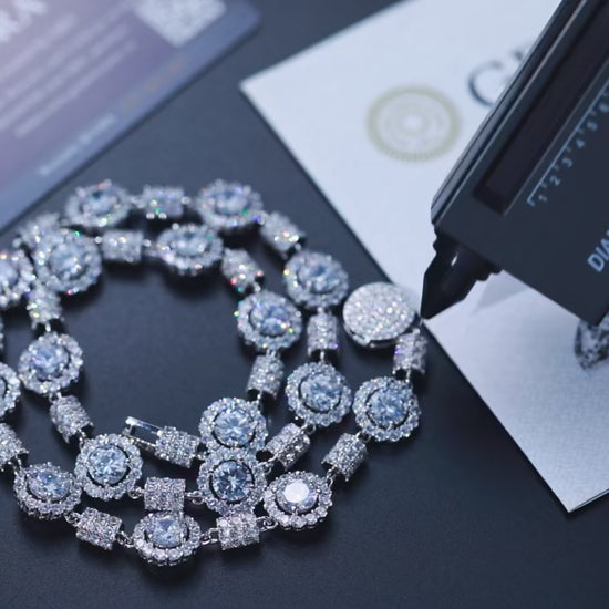 S925 Moissanite 14mm Diamond Stationed Bracelet - Different Drips