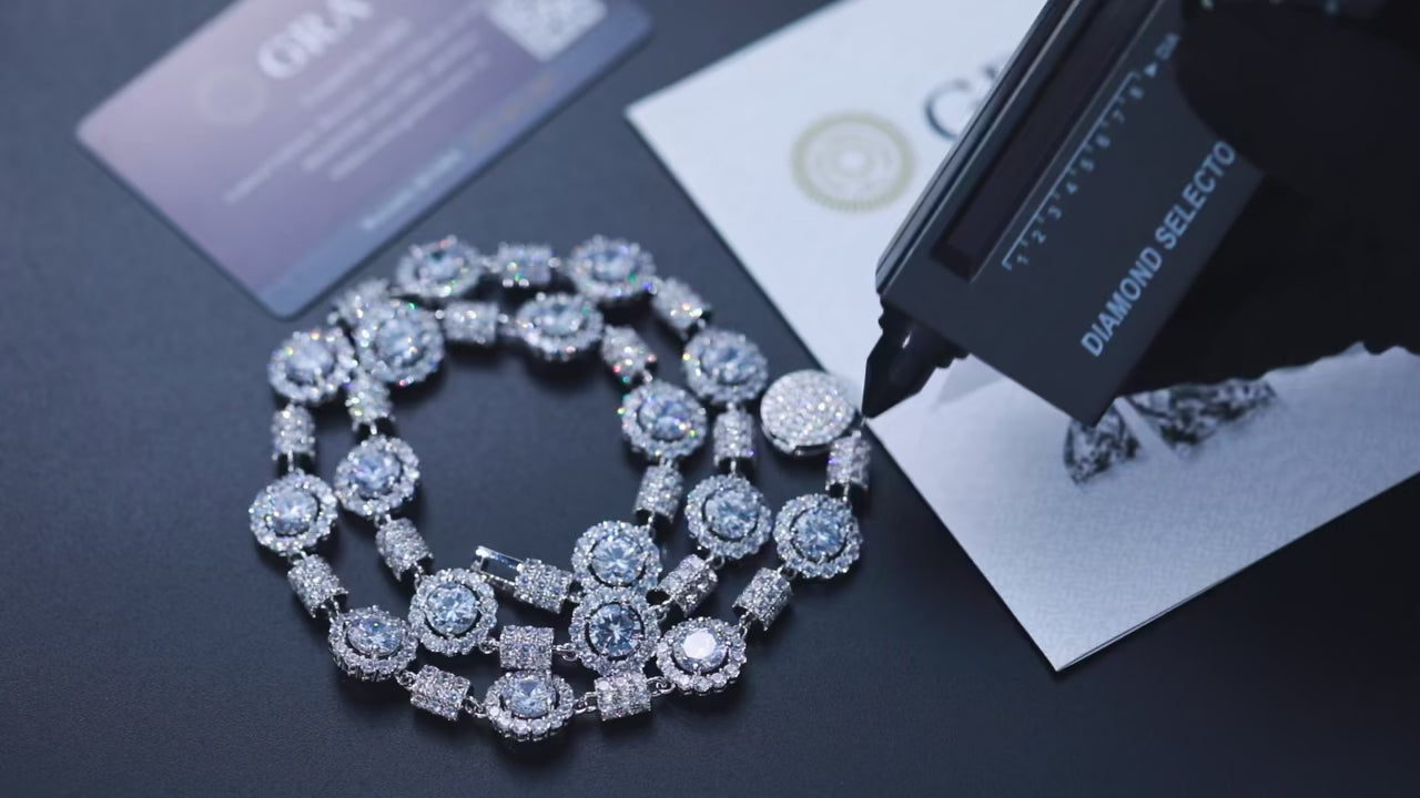 S925 Moissanite 14mm Diamond Stationed Bracelet - Different Drips