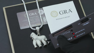 S925 Moissanite Gorilla Pendant - Different Drips