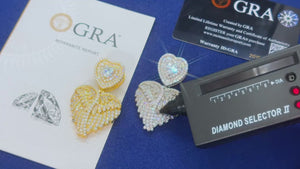 S925 Moissanite Angel Wing Heart Pendant - Different Drips