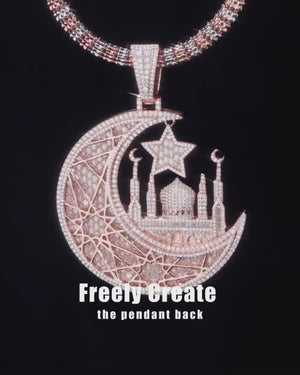 Crescent & Star Mosque Custom Photo Pendant - Different Drips