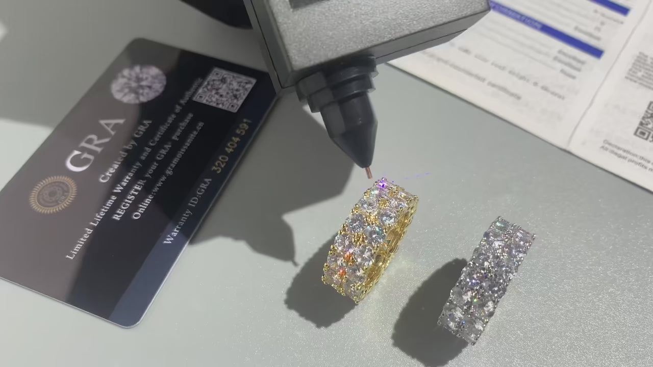 10mm S925 2 Row Moissanite Eternity Ring - Different Drips