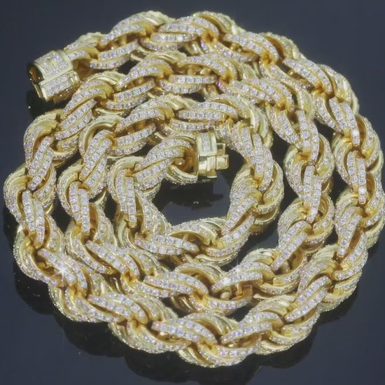 8-12mm S925 Moissanite Braided Rope Chain - Different Drips