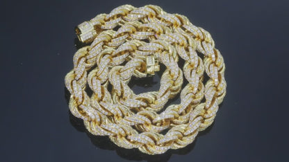 8-12mm S925 Moissanite Braided Rope Chain - Different Drips