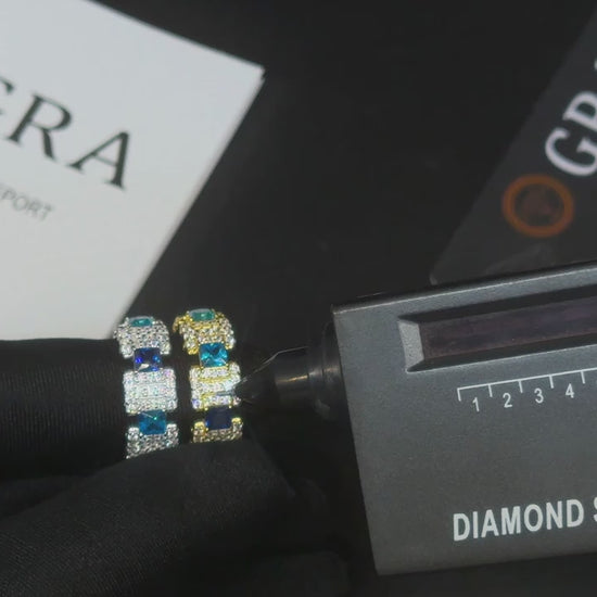 Two-Tone Blue Sapphire & Aquamarine Statement Ring - Different Drips