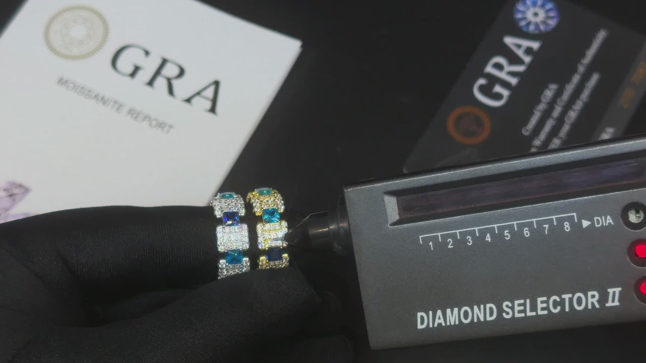 Two-Tone Blue Sapphire & Aquamarine Statement Ring - Different Drips