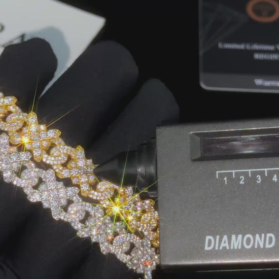 S925 XOXO Moissanite Link Bracelet - Different Drips