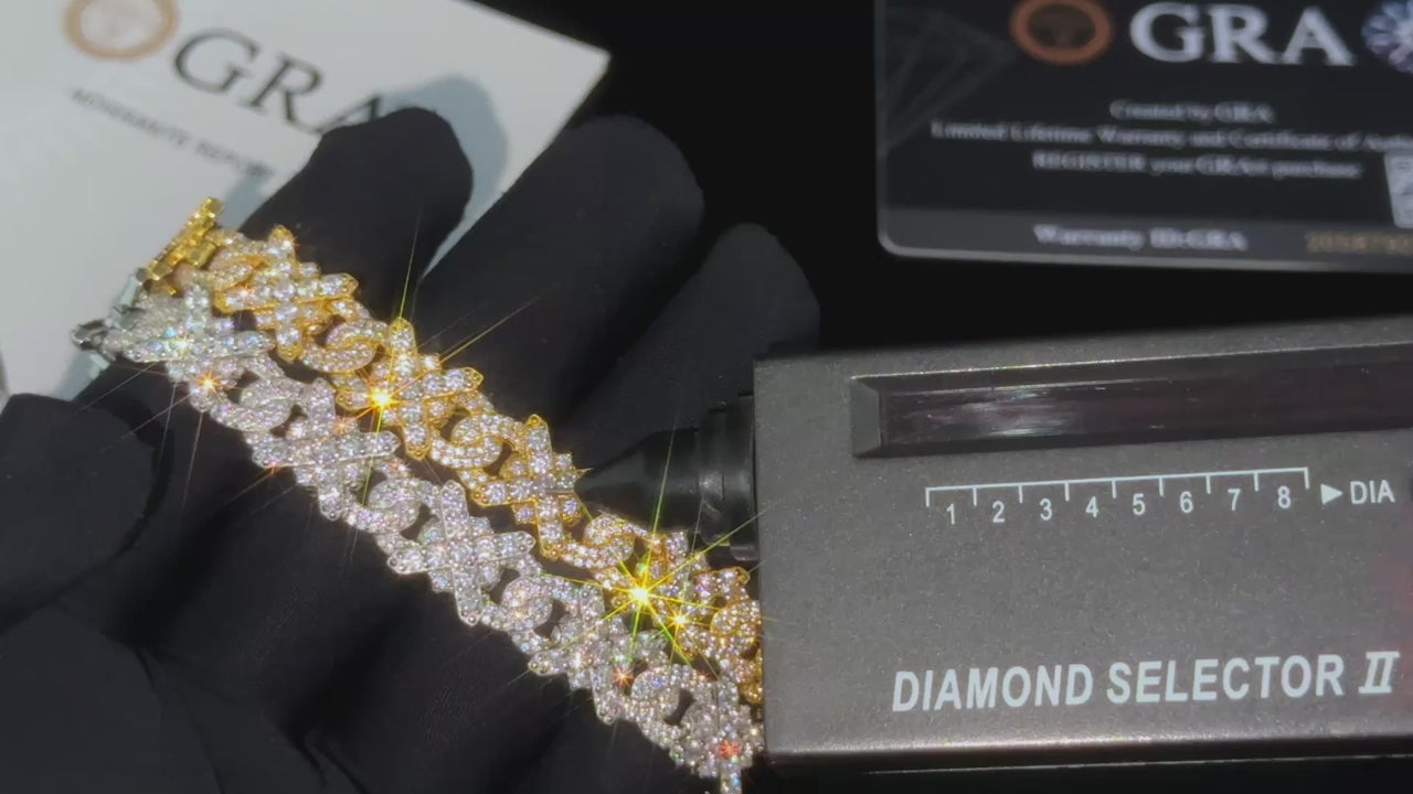 S925 XOXO Moissanite Link Bracelet - Different Drips