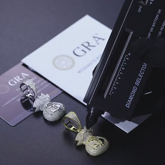 S925 Moissanite Money Bag Pendant - Different Drips