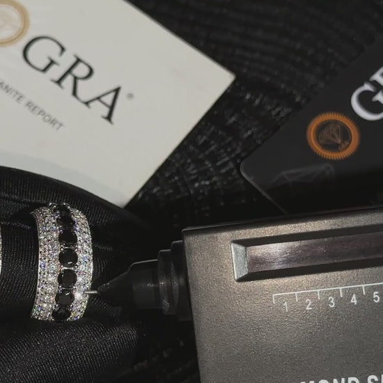 Created Emerald & D Color Moissanite Eternity Band - Different Drips