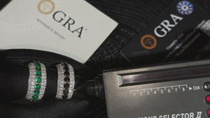 Created Emerald & D Color Moissanite Eternity Band - Different Drips