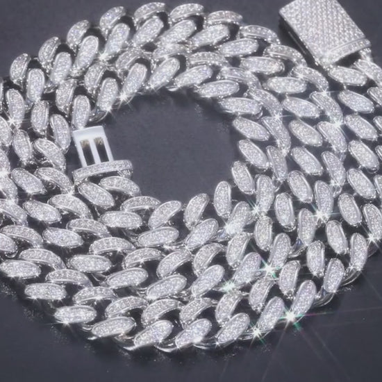 12mm Iced Out Miami Cuban Link Chain - Different Drips