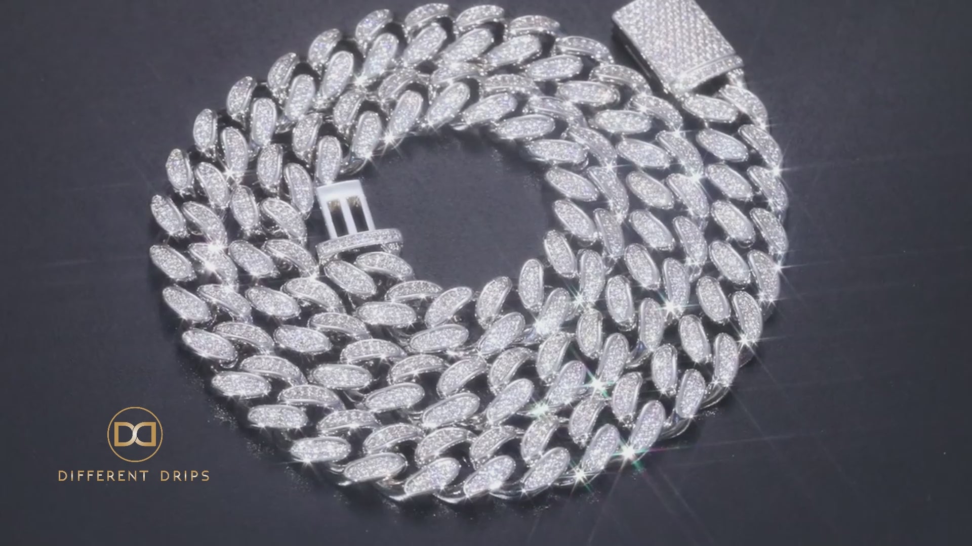 12mm Iced Out Miami Cuban Link Chain - Different Drips