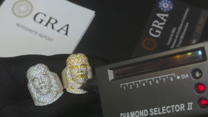 S925 Moissanite Iced Jesus Piece Ring - Different Drips