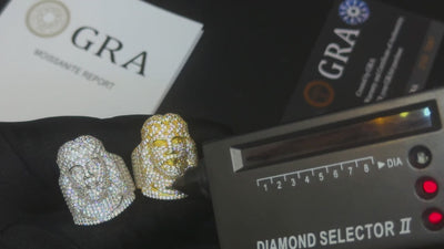 S925 Moissanite Iced Jesus Piece Ring - Different Drips