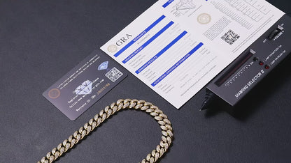 12mm Moissanite Miami Cuban Link Chain 18k Gold - Different Drips