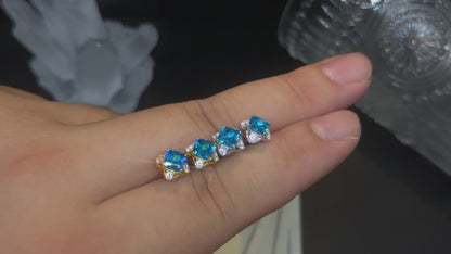 Moissanite Princess-Cut Ice Blue Stud Earring - Different Drips