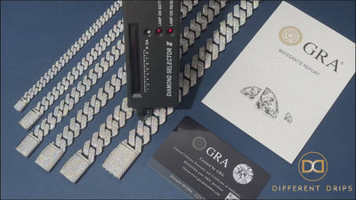 Moissanite Prong Cuban Chain 18k Gold (All Sizes) - Different Drips