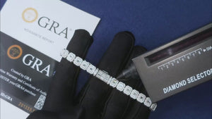 Moissanite Emerald-Cut Halo Tennis Bracelet - Different Drips