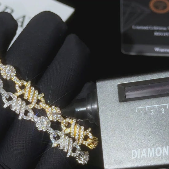 S925 Iced Barbed Wire Moissanite Bracelet - Different Drips