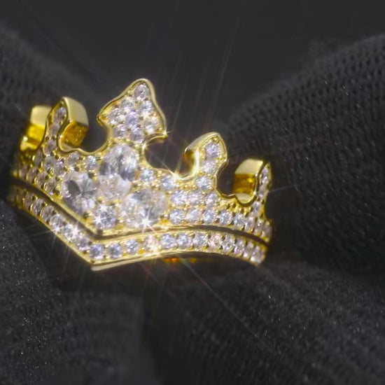 S925 Moissanite Diamond Crown Ring - Different Drips