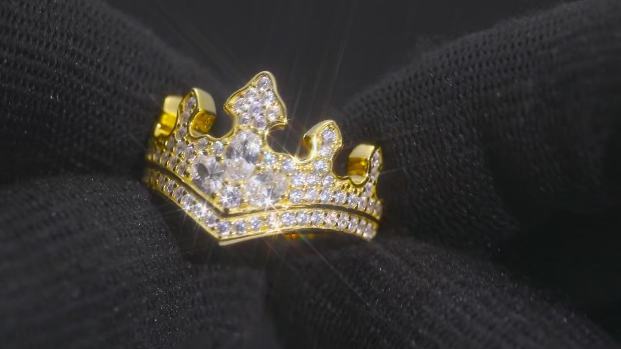 S925 Moissanite Diamond Crown Ring - Different Drips