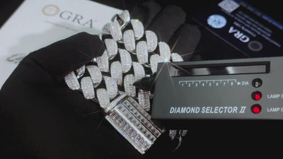 25mm S925 Moissanite Baguette Cuban Link Chain - Different Drips