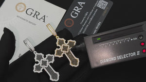 Black Pave Budded Cross Moissanite Pendant - Different Drips