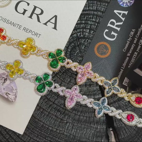 S925 Moissanite Floral Garden Bracelet - Different Drips