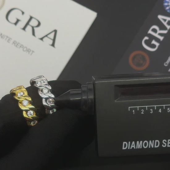 Cuban Link Moissanite Eternity Band Ring - Different Drips