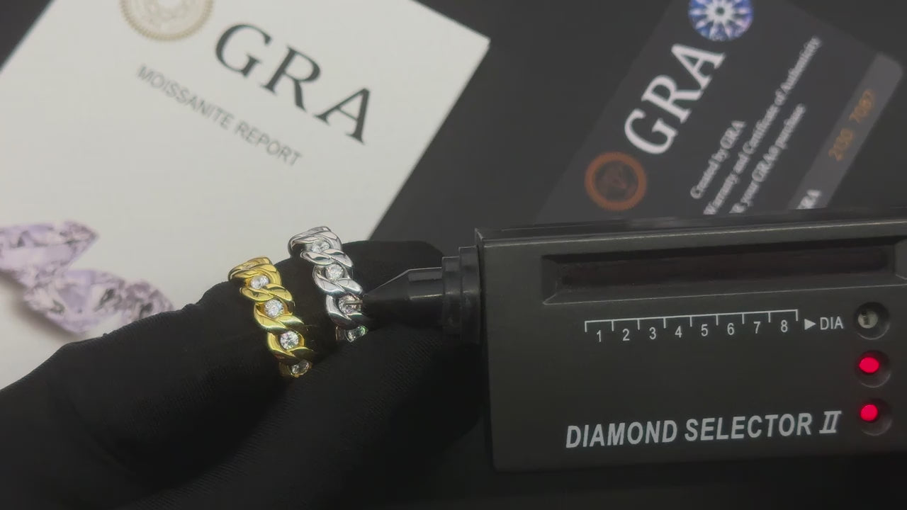 Cuban Link Moissanite Eternity Band Ring - Different Drips