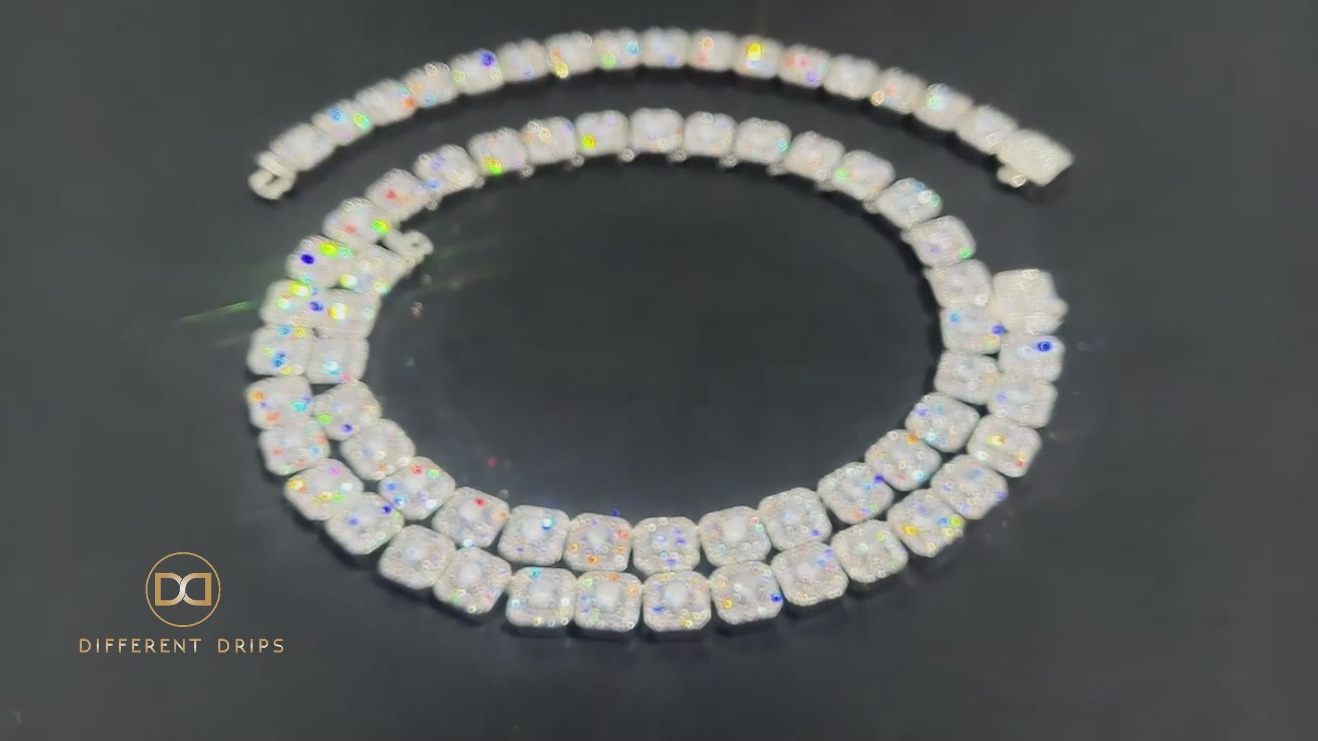 9-12mm Clustered Tennis Chain - Different Drips