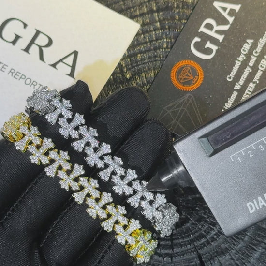 Budded Cross Link Moissanite Bracelet - Different Drips