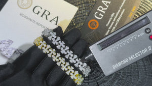 Budded Cross Link Moissanite Bracelet - Different Drips