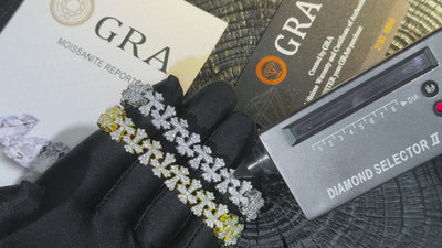 Budded Cross Link Moissanite Bracelet - Different Drips