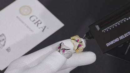 S925 Moissanite Diamond Owl Ring - Different Drips