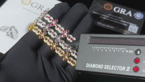 S925 Moissanite Purple Floral Tennis Bracelet - Different Drips