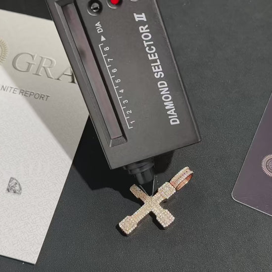 S925 Moissanite Cross Pendant - Different Drips