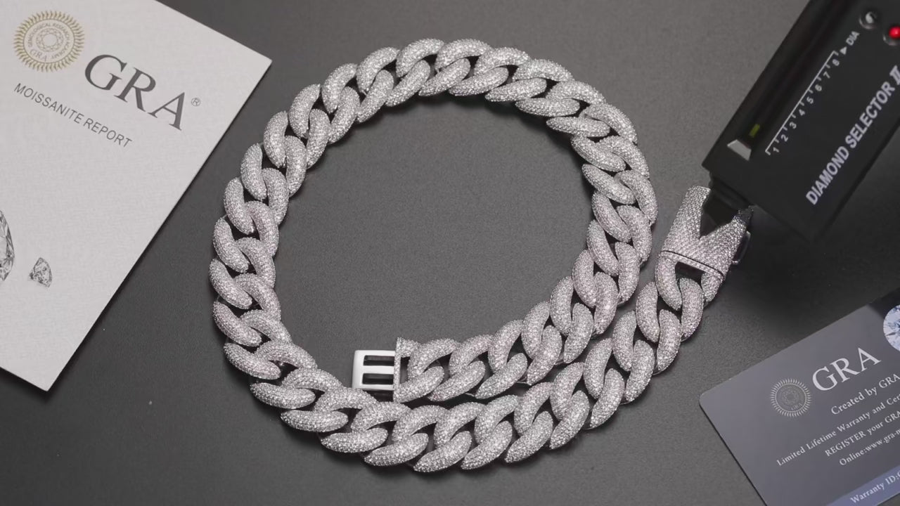 20mm S925 Moissanite Diamond Curb Cuban Chain - Different Drips