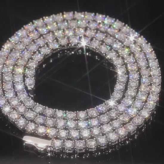 3-6mm Round Cut Iced Tennis Chain - Different Drips