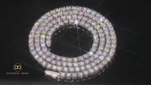 3-6mm Round Cut Iced Tennis Chain - Different Drips