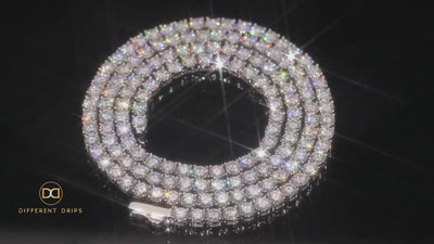 3-6mm Round Cut Iced Tennis Chain - Different Drips