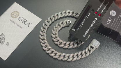 16mm S925 Moissanite Curb Cuban Chain - Different Drips